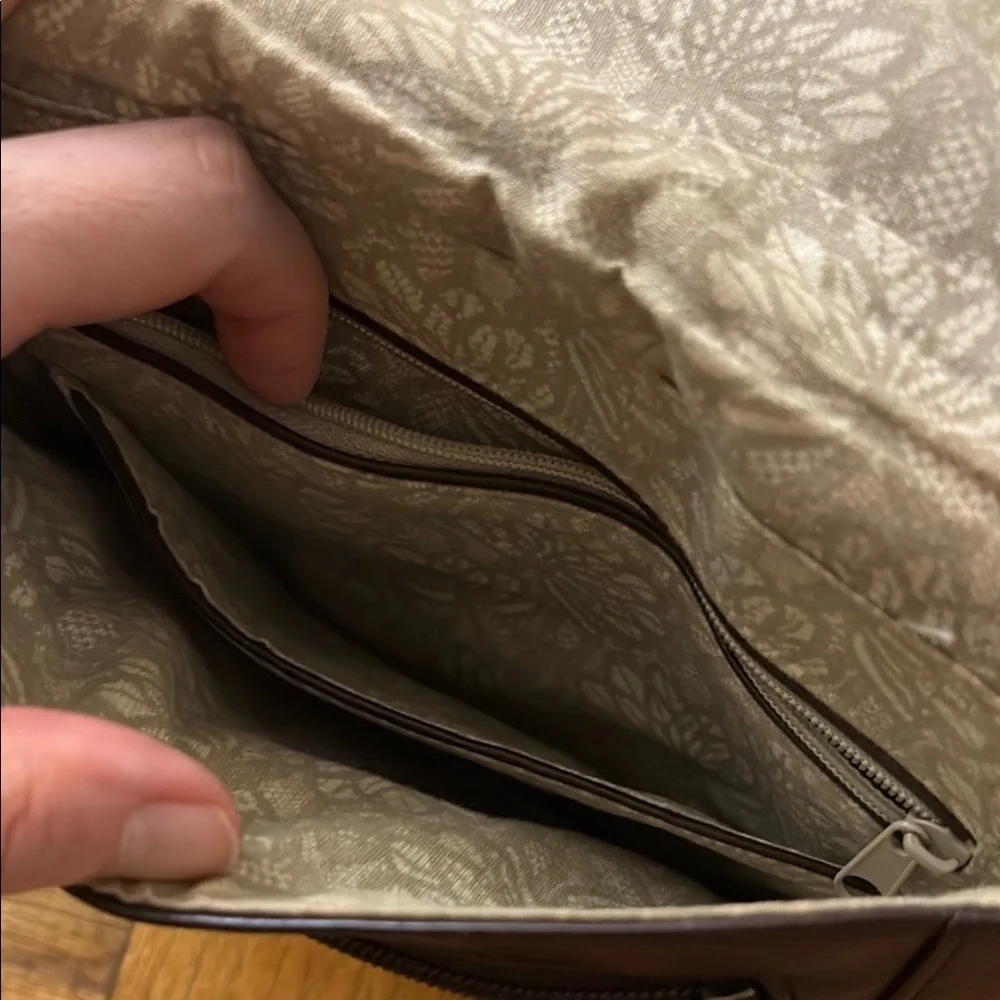 HOBO Brown Leather Messenger Bag with Minimalist Flap Design